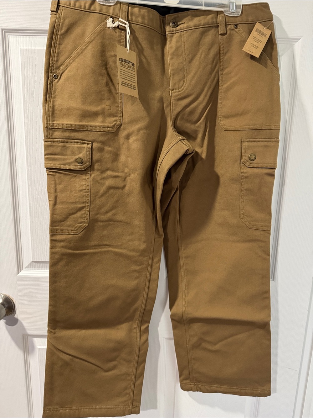 Duluth Trading Co Straight-Leg Fleece Work Pants in Brown